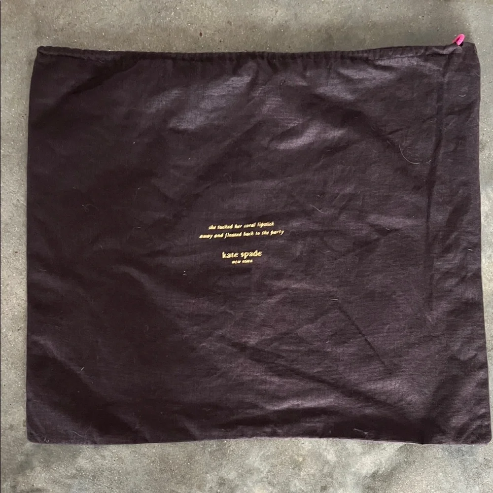 Authentic kate spade brown dust bag with gold logo
